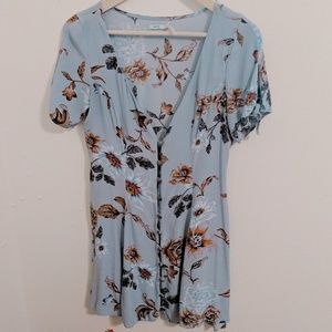 Kimchi blue size small floral blue dress